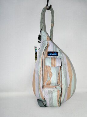 KAVU Mini Rope Sling Serene Stripe #9191-2511 Cotton Canvas Crossbody Backpack